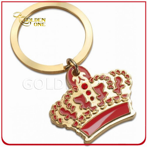 Personalized Gold Crown Shaped Soft Enamel Metal Funny Keychains
