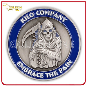 Custom 3D Devil Antique Silver Metal Corporate Coin
