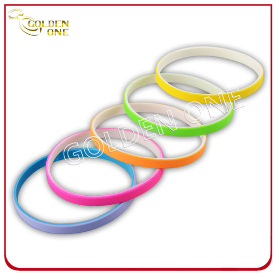 1/4 Inch Blank Assorted Color Silicone Bracelet for Promotion Gift