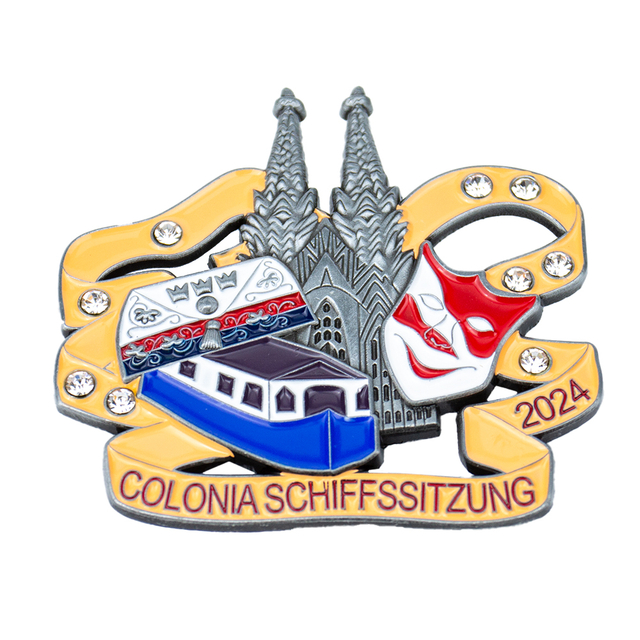 Colorful Carnival Lapel Pin with Enamel Finish Zinc Alloy and Safety Pin Back for Festival Costumes and Parade Events