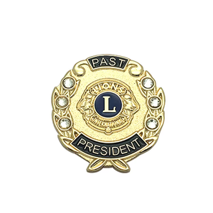 Lions Club Membership Lapel Pin with Laser Engraved Logo and Butterfly Clutch for Volunteer Recognition and Conventions