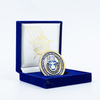 Commemorative Memorial Coin with Iron Material Oblique Line Edge and Velvet Pouch for Remembrance Events and Tribute Ceremonies