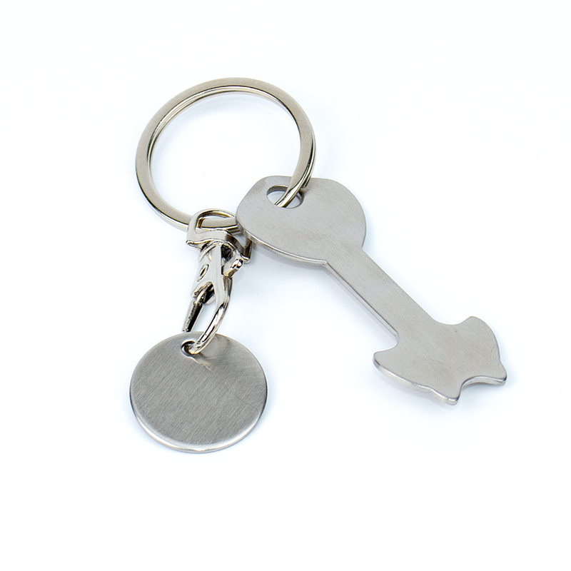 Bulk Order Trolley Token Keychain with Circle Ring, OPP Bag & Paper Card for Promotional Events