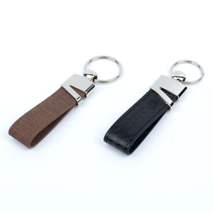 Genuine Leather Keychain with Metal Hook, Customizable Personalized Engraving for Car Keys, Business Promotional Gift for Employees and Clients