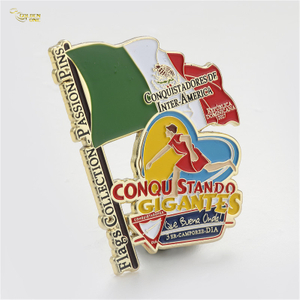 Mexico Adventure Theme Badge, Featuring 2D Color Enamel Filling And Antique Gold Plating, Suitable for Travel Souvenirs And Cultural Heritage Events