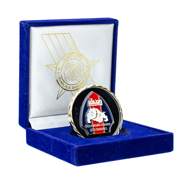 Heavy Duty Zinc Alloy Recruiting Station Challenge Coin with Antique Silver Finish, Textured Military Commemorative Coin for Recruitment Promotion and Enlistment Memorabilia