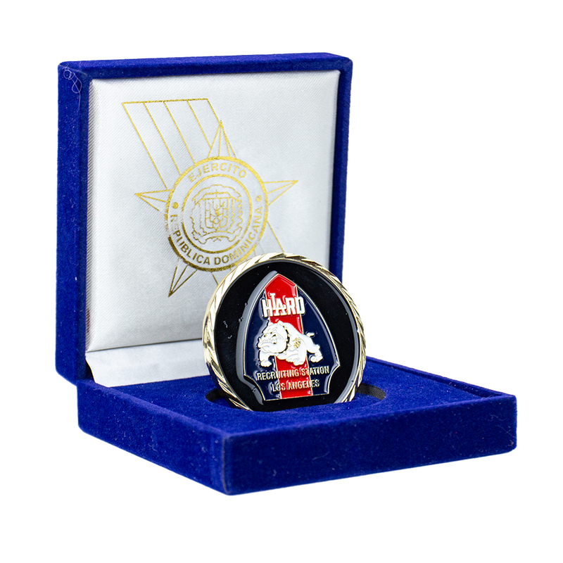 Heavy Duty Zinc Alloy Recruiting Station Challenge Coin with Antique Silver Finish, Textured Military Commemorative Coin for Recruitment Promotion and Enlistment Memorabilia