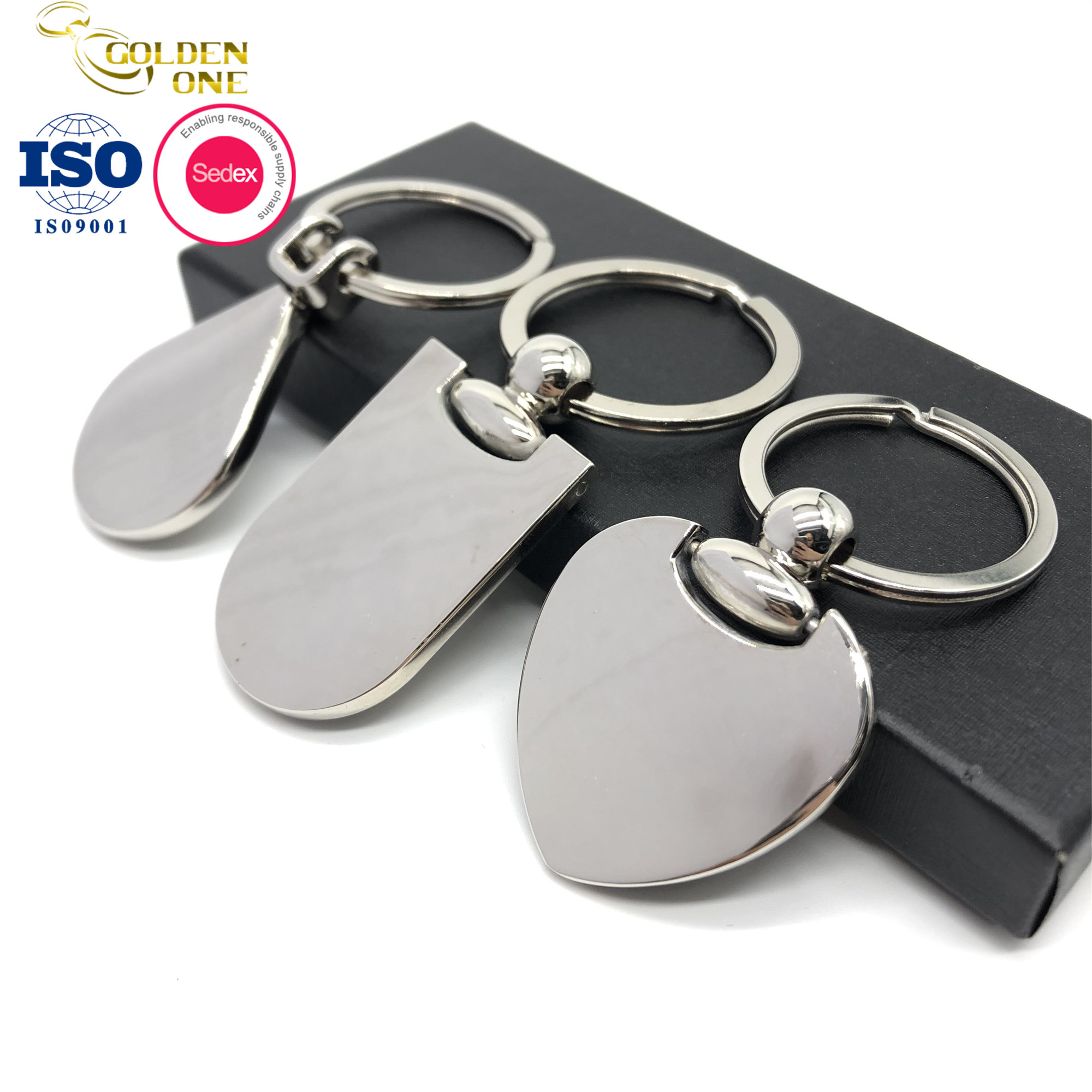 Wholesale Custom Heart Shape Blank Logo Square polished Laser Sublimation Stainless Steel Mirror Custom Metal Keychain