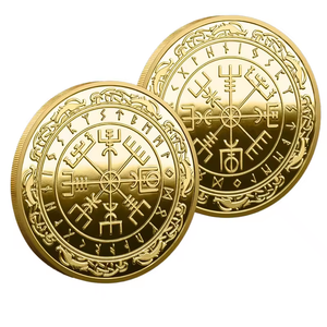 Custom 2D Gold Plated Zinc Alloy Custom Coins Metal Challenge Coin, Die Struck Commemorative Souvenir Coin with Custom Logo for Military Award Collection