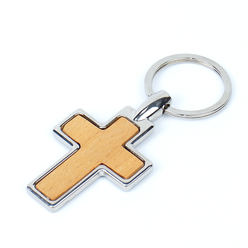 Promotional Custom Personalized Sublimation Circle Shape Laser Blanks Engraved Metal Wooden Key Fob Wood Keychain
