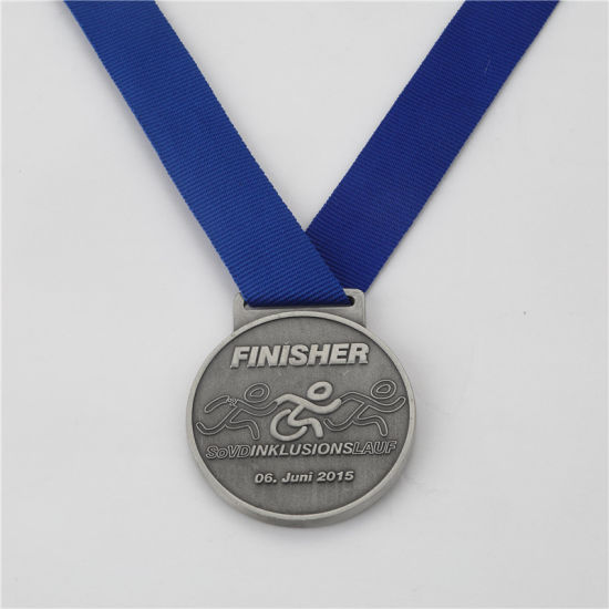 Custom Shape 3D Engraved Antique Brass Metal Sports Medal