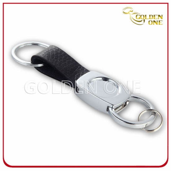 Good Quality Nickle Plating Leather Keychain