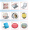 Customized Printed Round Shape Double Sided Leather Makeup Mirror