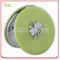 Custom Circle Shape Leather Compact Mirror with Metal Charm