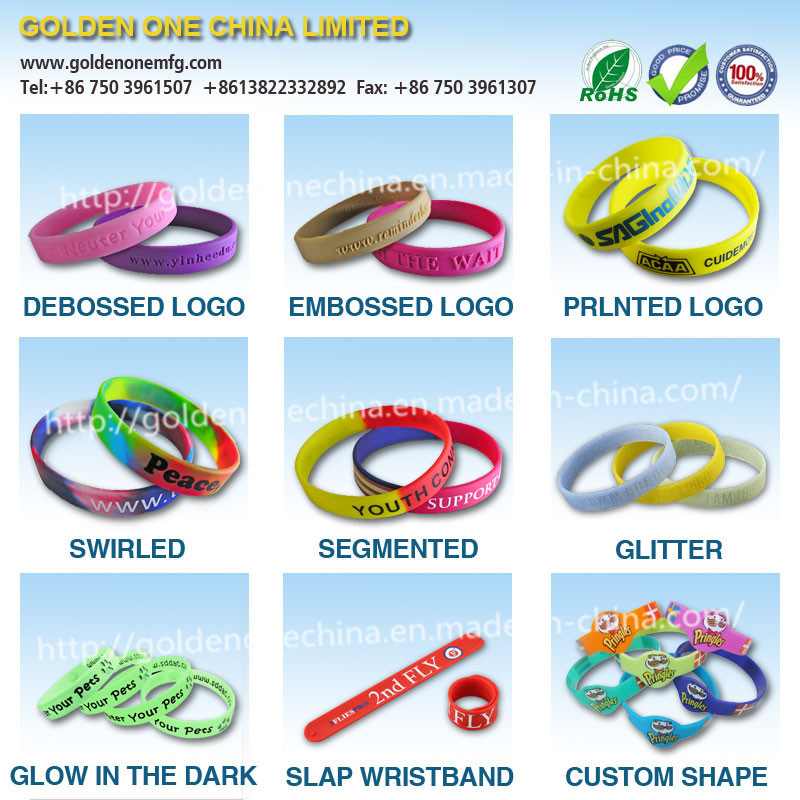 Personalized Style Rainbow Colour Silk Screen Silicone Bracelet