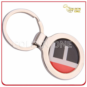 Promotion Gift Cheap Printed Round Metal Key Chain