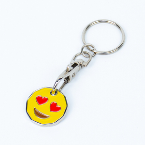 12-Sided UK Pound Token Keychain with Circle Ring and Paper Box, Ideal for Corporate Branded Gifts