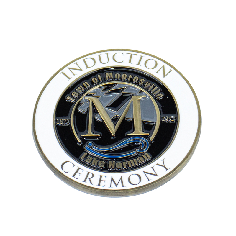 Vintage Style Induction Ceremony Challenge Coin with Die-Struck Antique Gold Finish, Historical Lodge Commemorative Keepsake for Lodge and Brotherhood Events