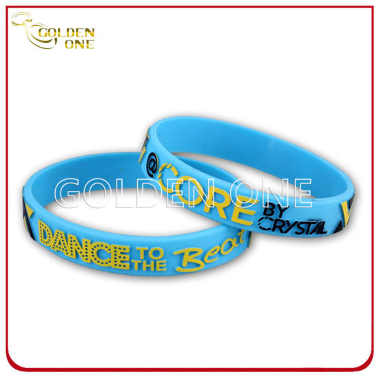 Factory Supply 1/4 Inch Blank Printed Color Silicone Bracelet