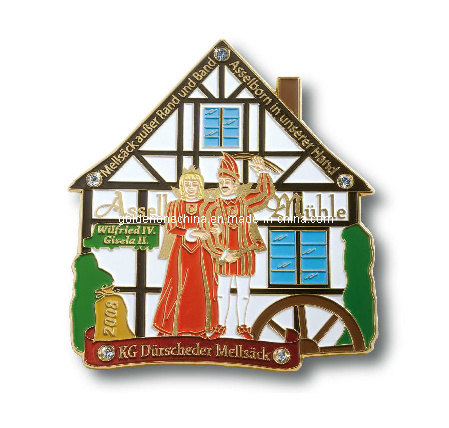 Customized Full Color Printed Stainless Iron Brass Enamel Lapel Pin with Epoxy