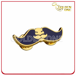 Personalized Style Mustache Shape Hard Enamel Pin Badge