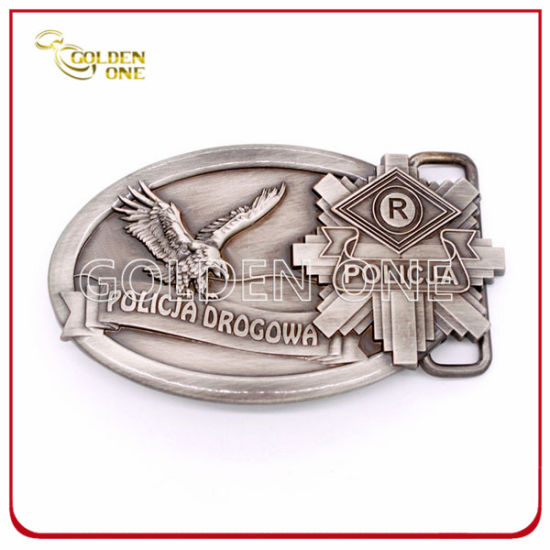 Antique Sliver Plated Embossed Metal Belt Buckle for Souvenir