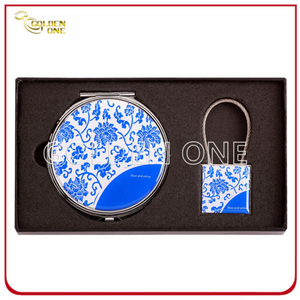 Classical Makeup Mirror and Keychain Gift Set