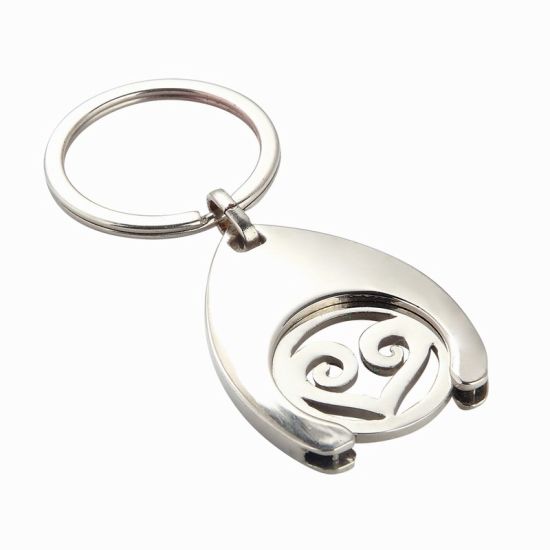 Metal Key Chain Trolley Token for Business Gift