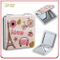 Customized Printed Round Shape Double Sided Leather Makeup Mirror