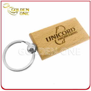 Wholesale Cheap Custom Engraving Rectangular Wooden Keychain