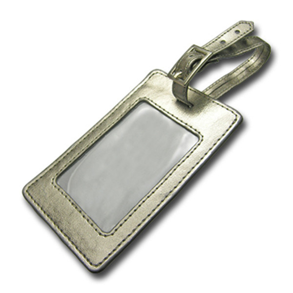 Creative Custom Design Gold Silver Stamp PU Leather Luggage Tag