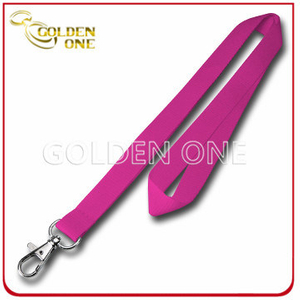 Supply Blank Pure Color Promotion Polyester Lanyard with Metal Hook