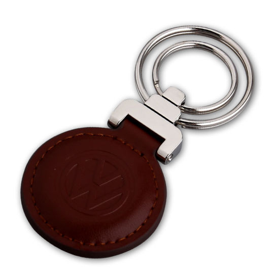 Rectangle Blank PU Leather Key Ring for Promotional Use