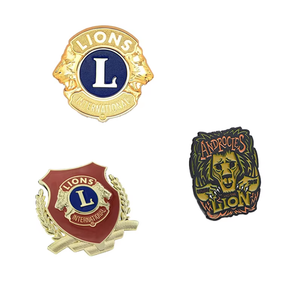 Vintage Style Lions Club Badge with Stainless Iron Construction and Velvet Box Packaging for Ceremonial Use and Collectors
