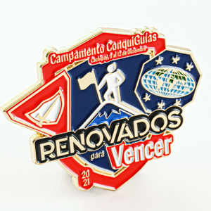 Antique Silver Plated Pathfinder Pin with Hard Enamel Mountain Design and Jewelry Clutch for Wilderness Explorers and Climbing Groups