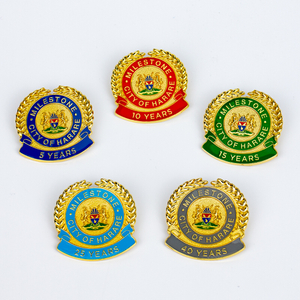Municipal Milestone Series Lapel Pin City Service Badge for Year of Achievement, Municipal Recognition, Anniversary Celebration and Long-Term Service