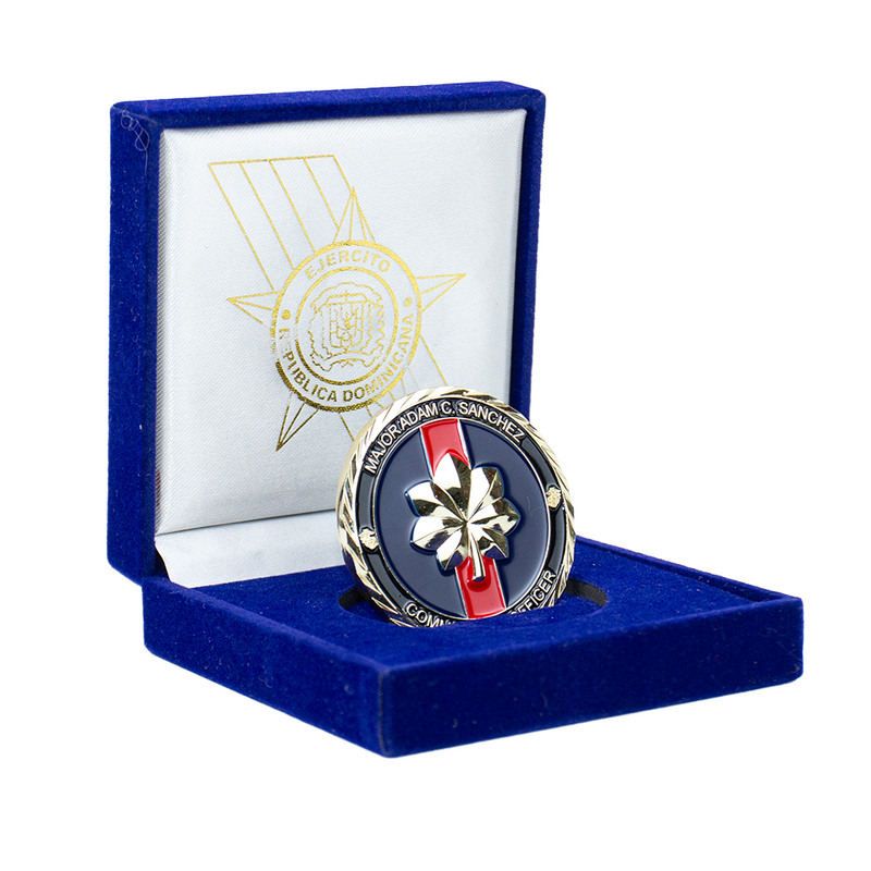 Deluxe Custom Coin with Zinc Alloy Diamond Cross Cut and Velvet Display Case for High-End Awards and Special Recognition