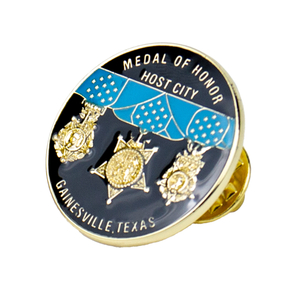 Distinguished Military Honor Host Lapel Pin, Nationally Recognized Award City Badge for Ceremonial Responsibility and Patriotic Distinction