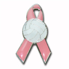 Silver-Plated Hope Ribbon Breast Cancer Awareness Pin, Available in Custom Colors, Ideal for Memorial Walks And Community Solidarity Events