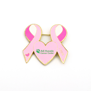 Gold Plated Pink Ribbon Breast Cancer Awareness Pin with Hard Enamel Finish for Charity Events and Survivor Support Fundraisers