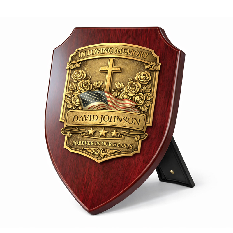 Modern Wood and Metal Custom Award Plaque with Black Frame, Laser Engraved Trophy for Corporate Milestone or Anniversary Celebration