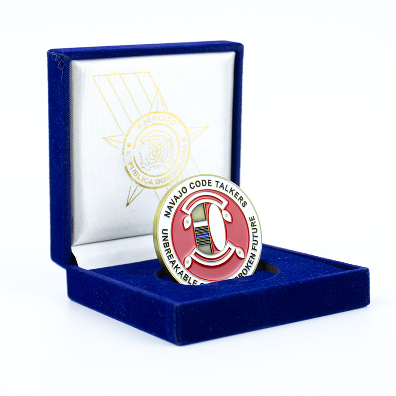 Vintage Style Multi-Color Printed Navajo Code Talkers Challenge Coin, Cultural Heritage Military Tribute Coin for Historical Display and Veteran Commemoration