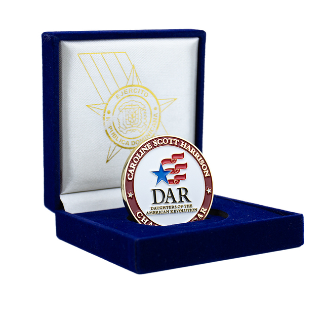 Lineage Heritage DAR Challenge Coin with Deep-Cut Selective Gold Plating and Heirloom Emblem, Ancestral Recognition Society Coin for Lineage Celebration and Society Membership
