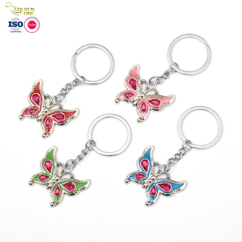 Football Design Nickel Plated Spinning Key Chain Soccer Shape custom metal keychain