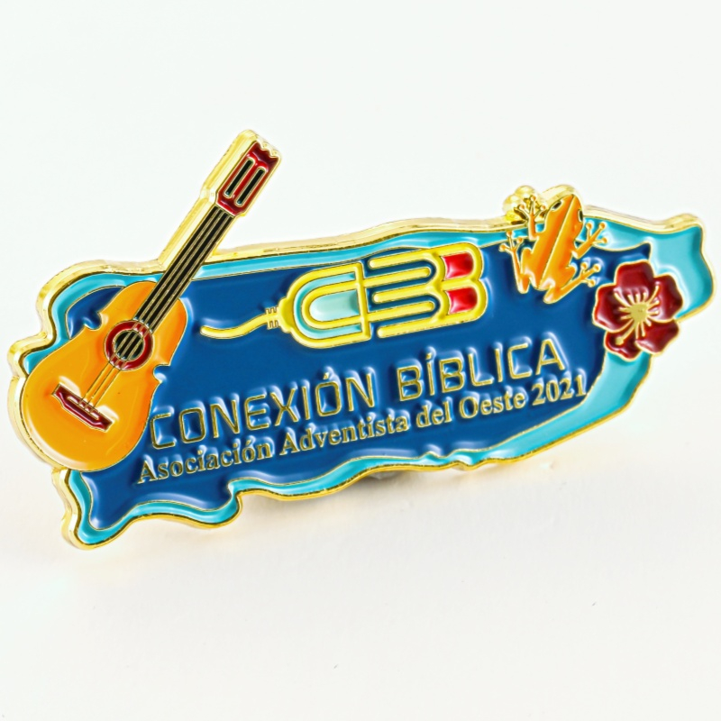 Cloisonné Enamel Biblical Pin with Gold Edging, Adventist Church Commemorative Badge for Religious Events and Conferences