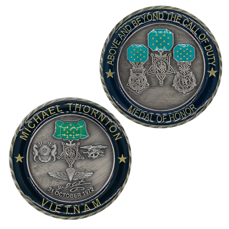 Supreme Valor of Duty Medal of Honor Challenge Coin with Die-Struck High-Relief and Oxidized Silver Finish, Highest Military Honor Commemorative for Honor Displays and Ceremonial Memorials