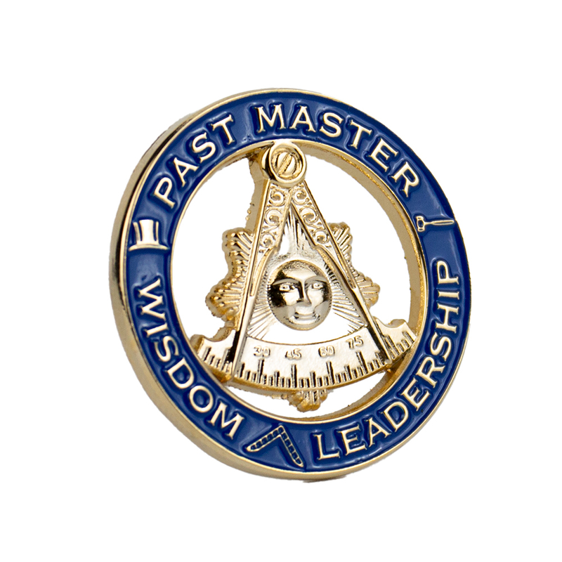 Custom Freemasonry Lapel Pin with Zinc Alloy Embossed Square and Compass Logo for Masonic Members and Ceremonial Events