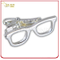 Glasses Shape Novel Design Custom Sliver Plated Metal Tie Clip
