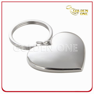 Promotional Heart Shape Shiny Nickel Blank Metal Key Holder