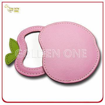 Fancy Design Apple Shape PU Leather Cosmetic Mirror